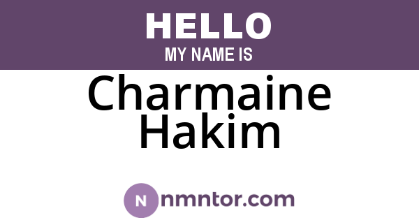 Charmaine Hakim