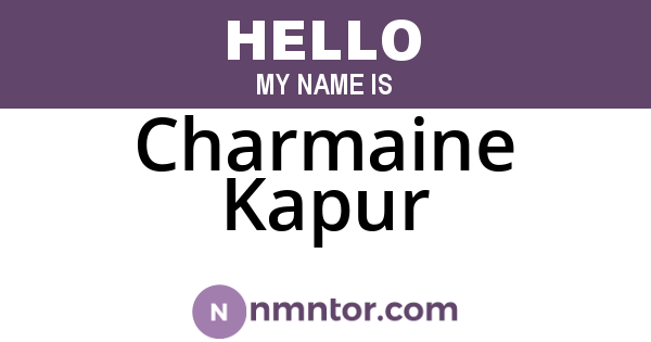 Charmaine Kapur