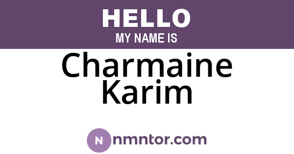 Charmaine Karim
