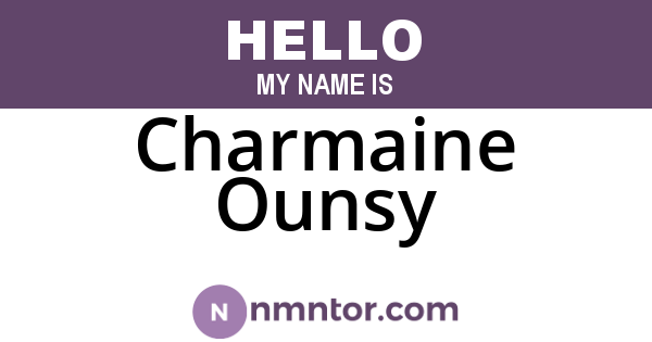 Charmaine Ounsy