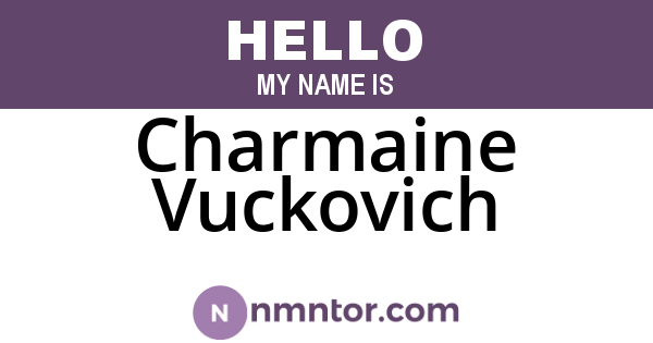 Charmaine Vuckovich