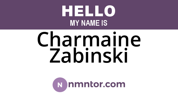 Charmaine Zabinski