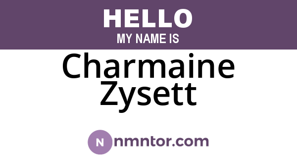Charmaine Zysett
