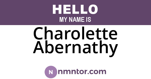 Charolette Abernathy