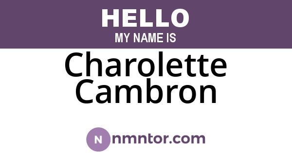 Charolette Cambron