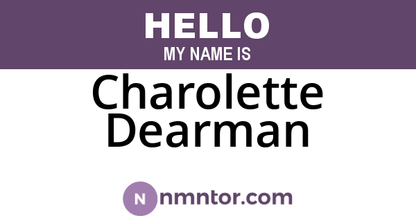 Charolette Dearman