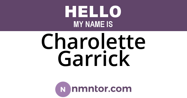 Charolette Garrick