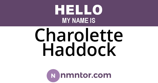 Charolette Haddock