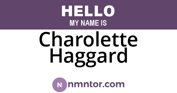 Charolette Haggard