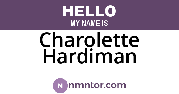 Charolette Hardiman