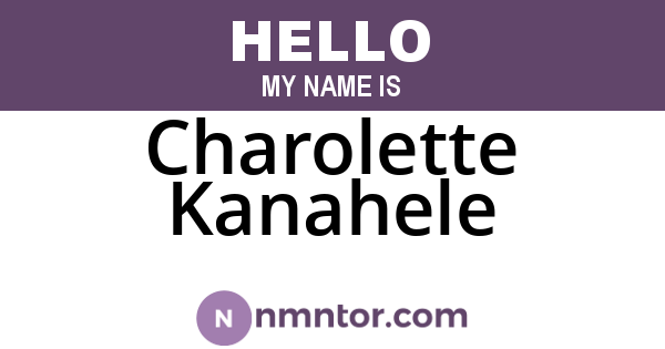 Charolette Kanahele