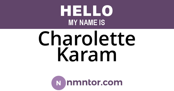 Charolette Karam