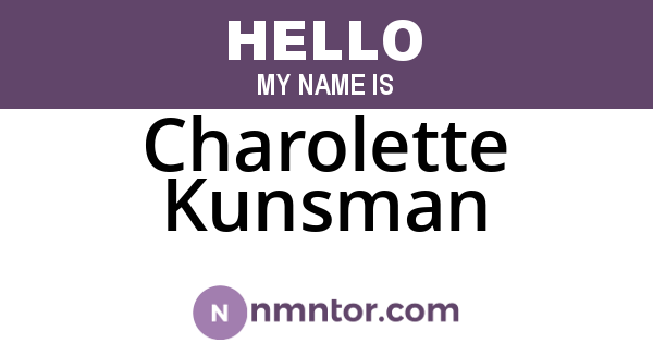 Charolette Kunsman