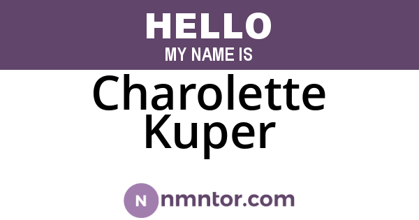 Charolette Kuper