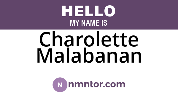 Charolette Malabanan