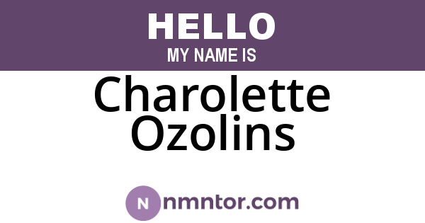 Charolette Ozolins