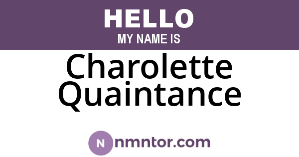 Charolette Quaintance