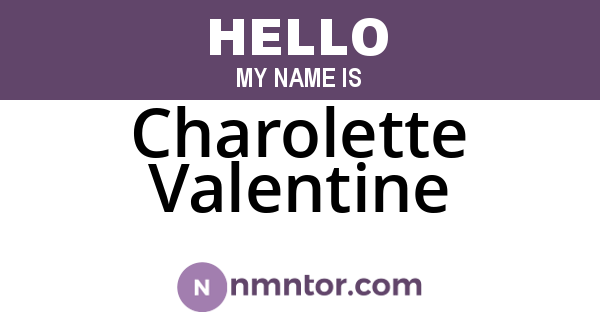 Charolette Valentine