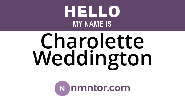 Charolette Weddington