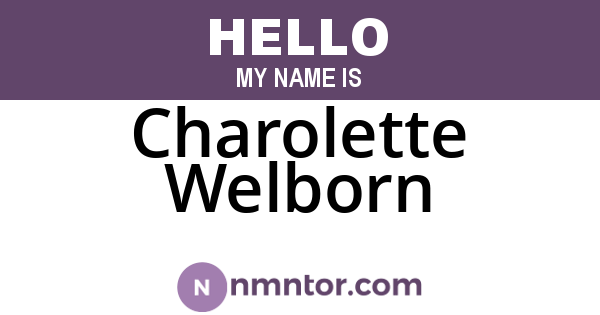 Charolette Welborn