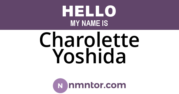 Charolette Yoshida