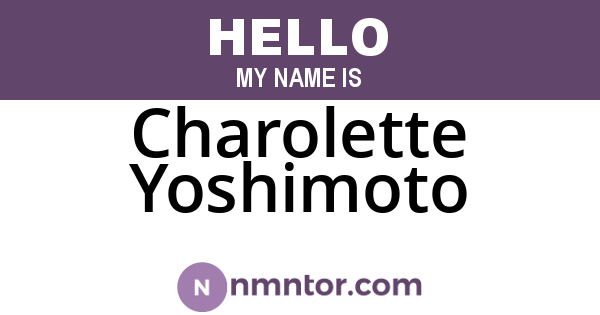 Charolette Yoshimoto