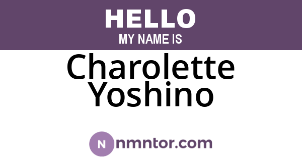 Charolette Yoshino