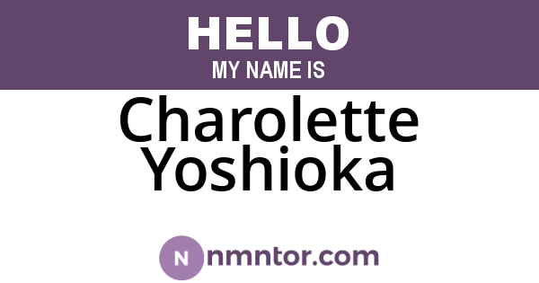 Charolette Yoshioka