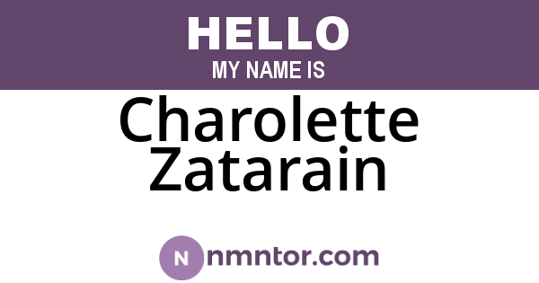 Charolette Zatarain