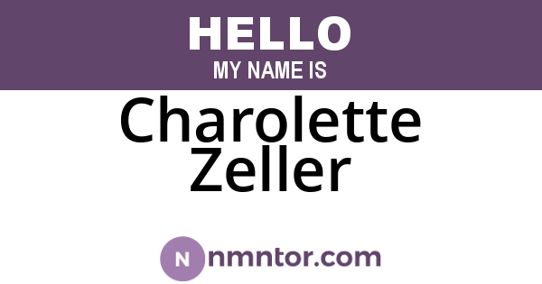 Charolette Zeller