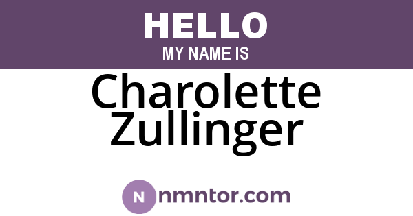 Charolette Zullinger