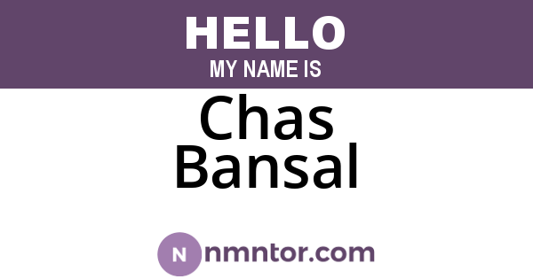 Chas Bansal