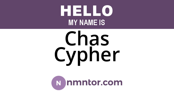 Chas Cypher