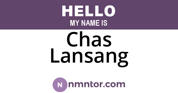 Chas Lansang