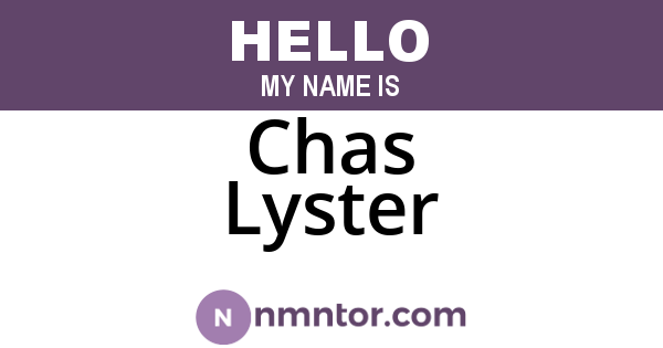 Chas Lyster