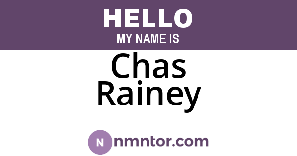 Chas Rainey
