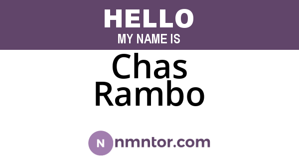 Chas Rambo