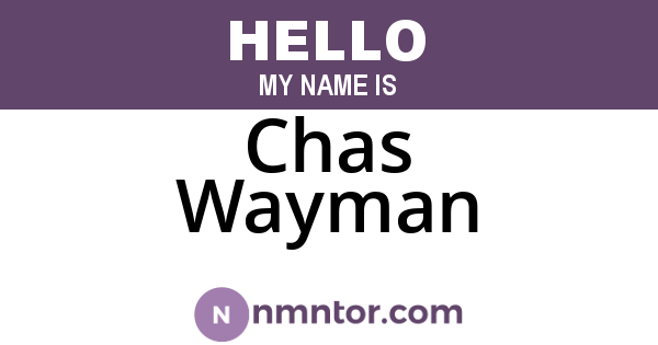 Chas Wayman