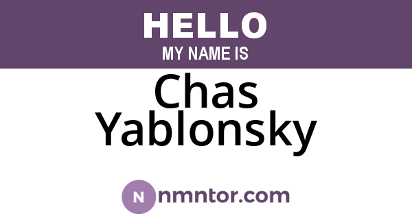 Chas Yablonsky