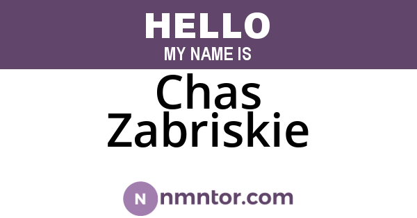 Chas Zabriskie
