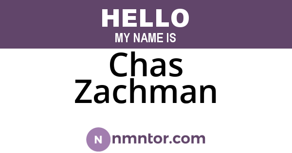 Chas Zachman