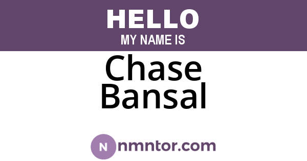 Chase Bansal