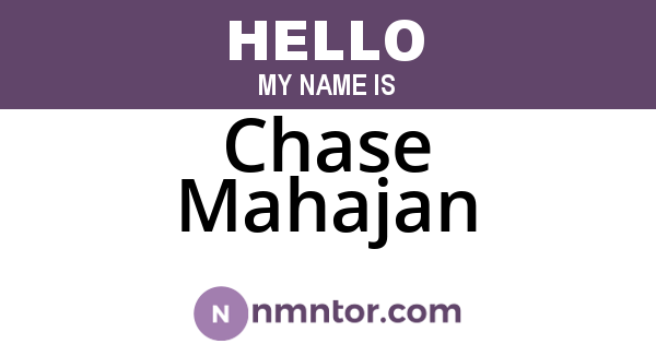 Chase Mahajan