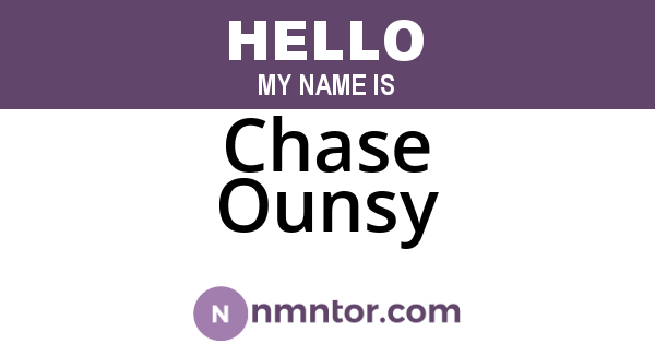 Chase Ounsy