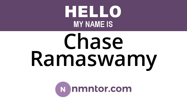 Chase Ramaswamy