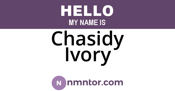 Chasidy Ivory
