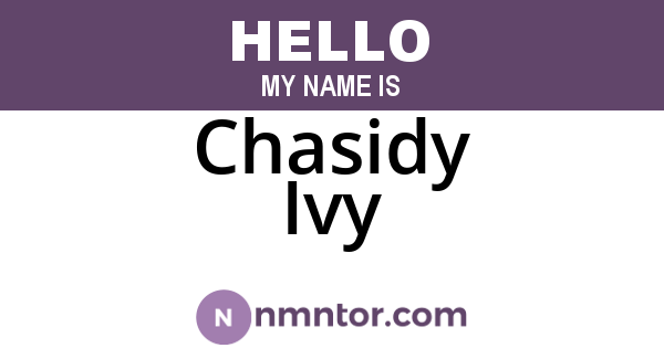Chasidy Ivy