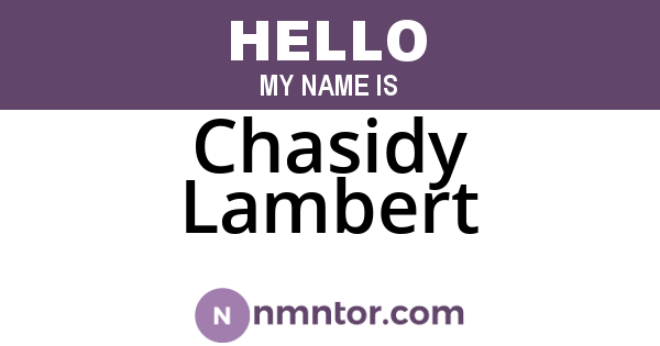 Chasidy Lambert
