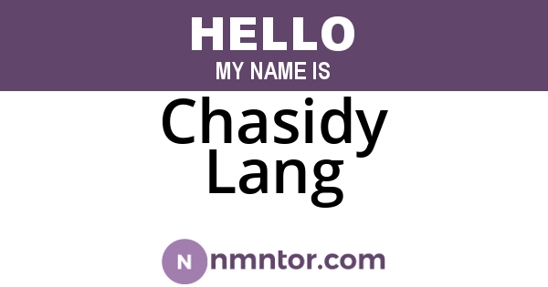 Chasidy Lang