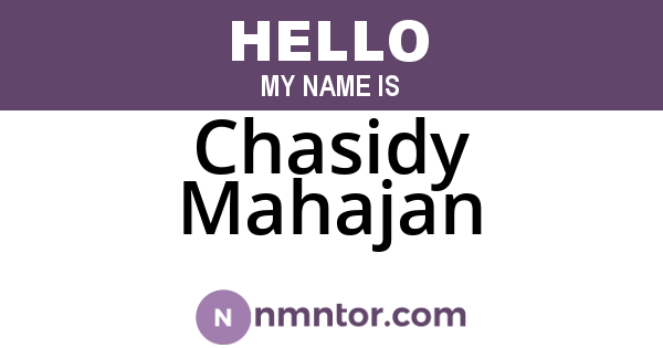 Chasidy Mahajan